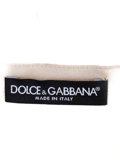 Excellent Dolce Gabbana White Silk Lace Top Skirt Set Women S