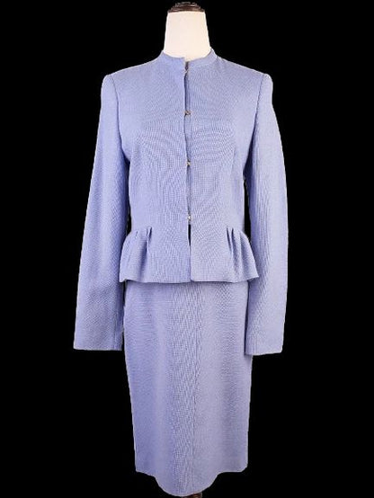 Excellent Hugo Boss Women's Suit Blue Cashmere Wool Size S