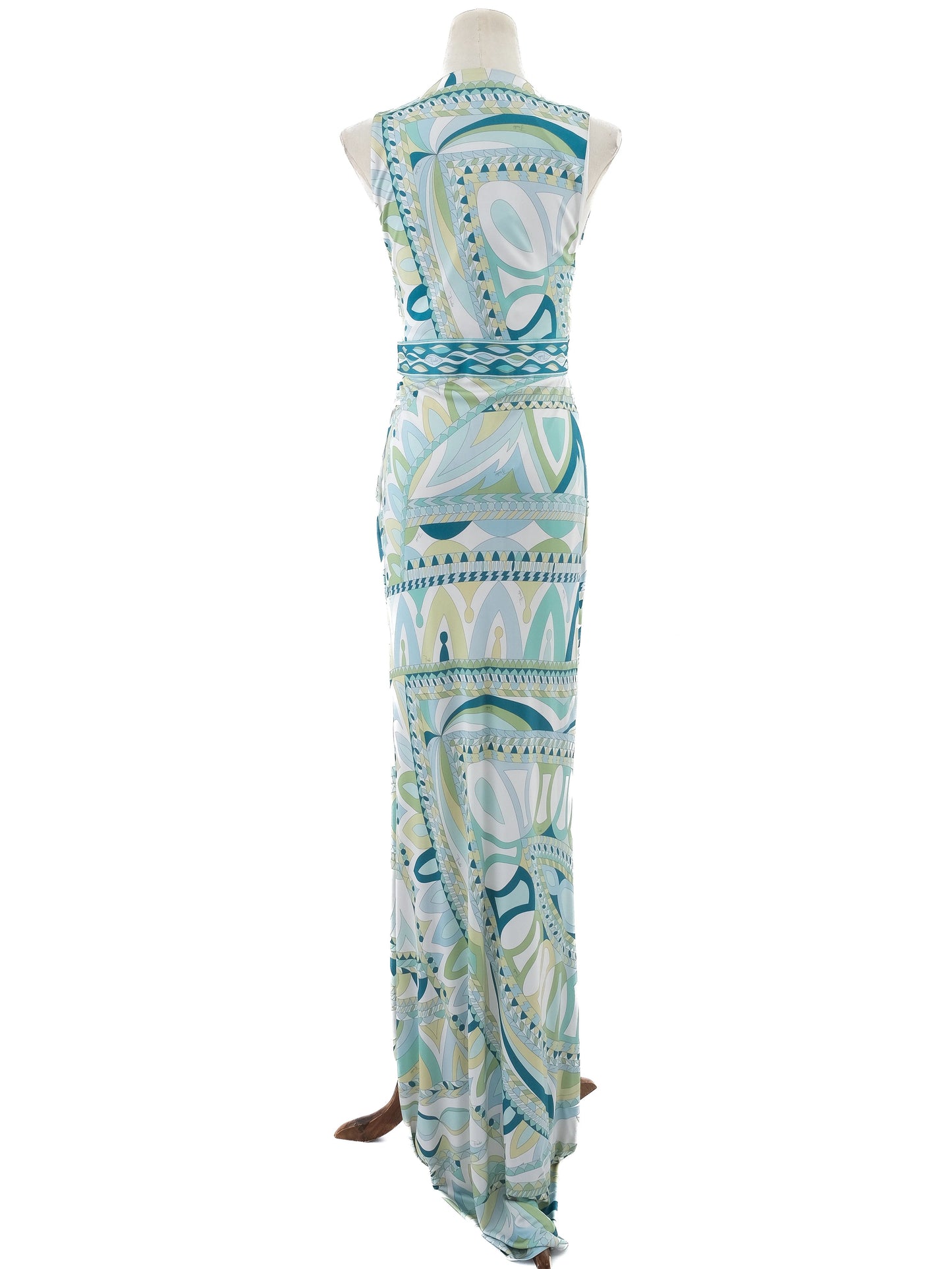 new emilio pucci long sleeveless dress size l combined viscose