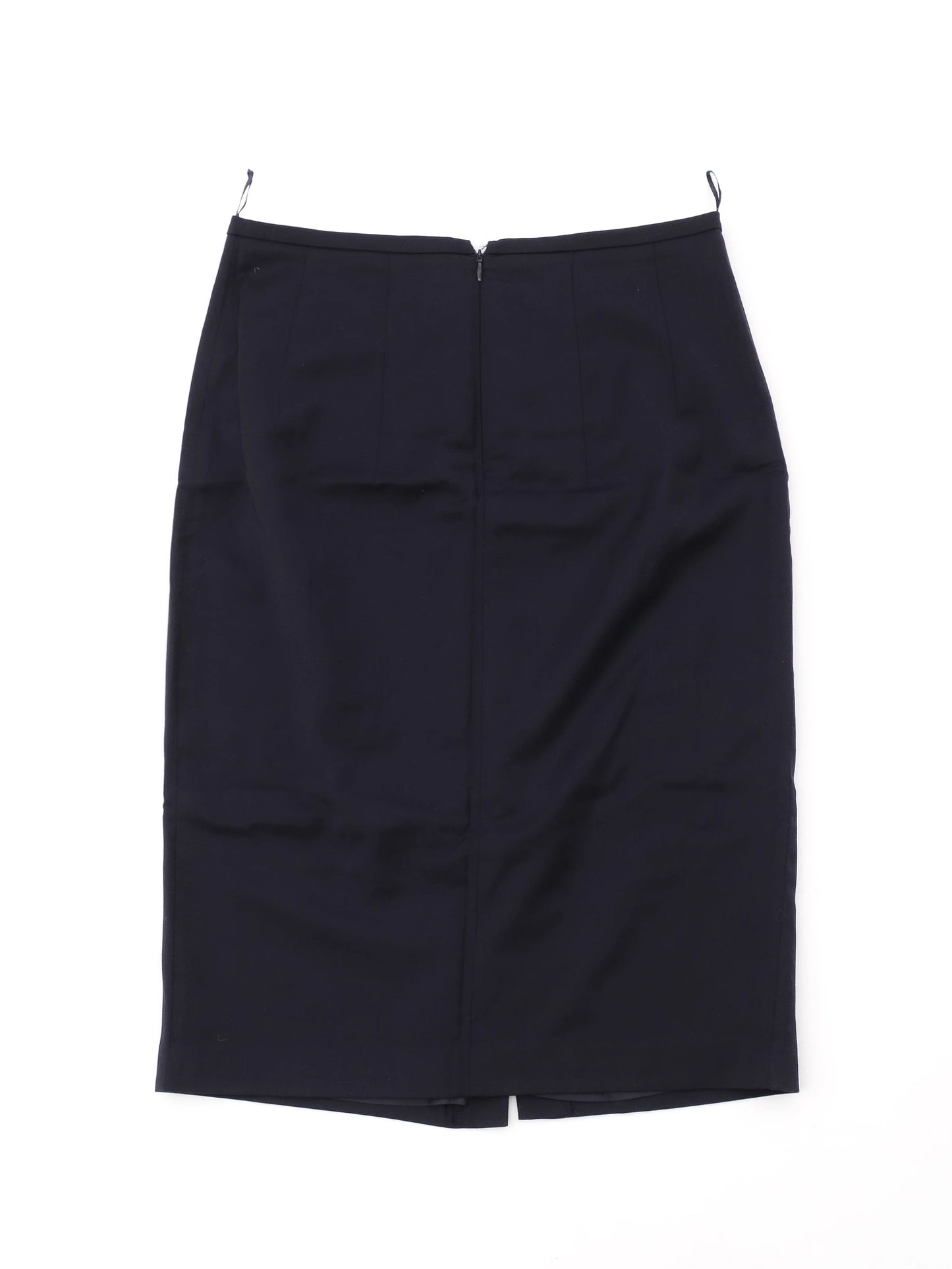 excellent bgn first navy blue wool pencil skirt size m