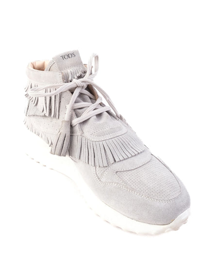 Tod's Gray Leather High-Top Sneakers Women Size 40 Excellent
