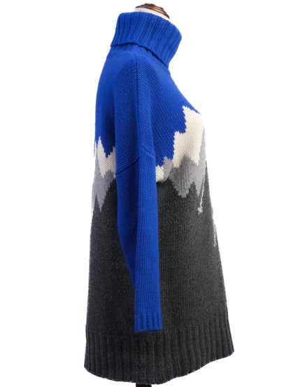 Excellent Bogner Women's Wool Sweater Size M Blue Mountain Design