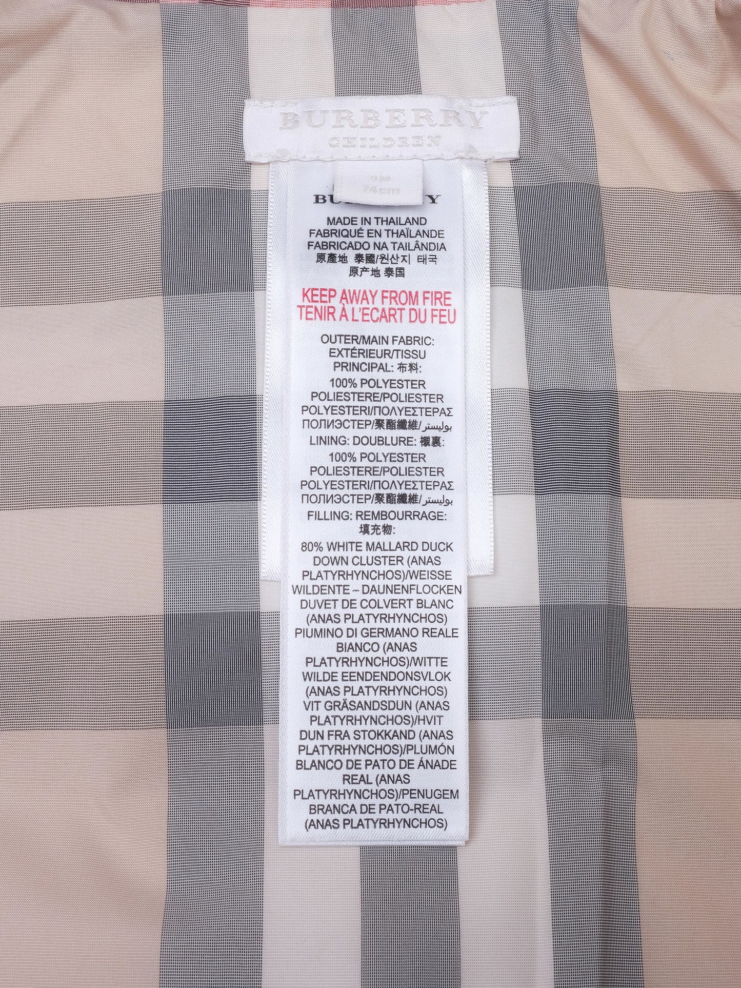 good burberry pink puffer jacket for infants size 9 months