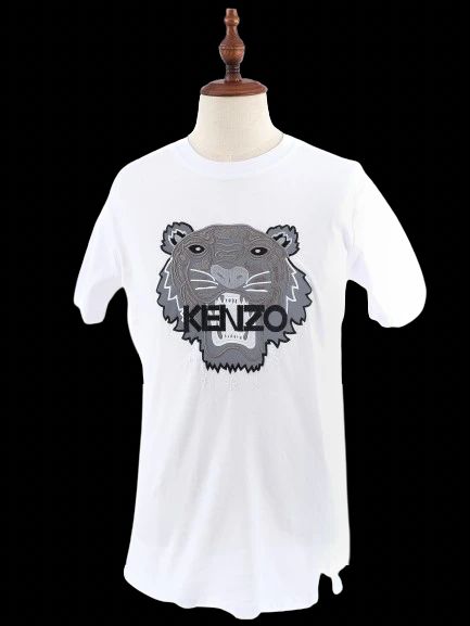excellent kenzo white t-shirt men's m cotton graphic tiger design