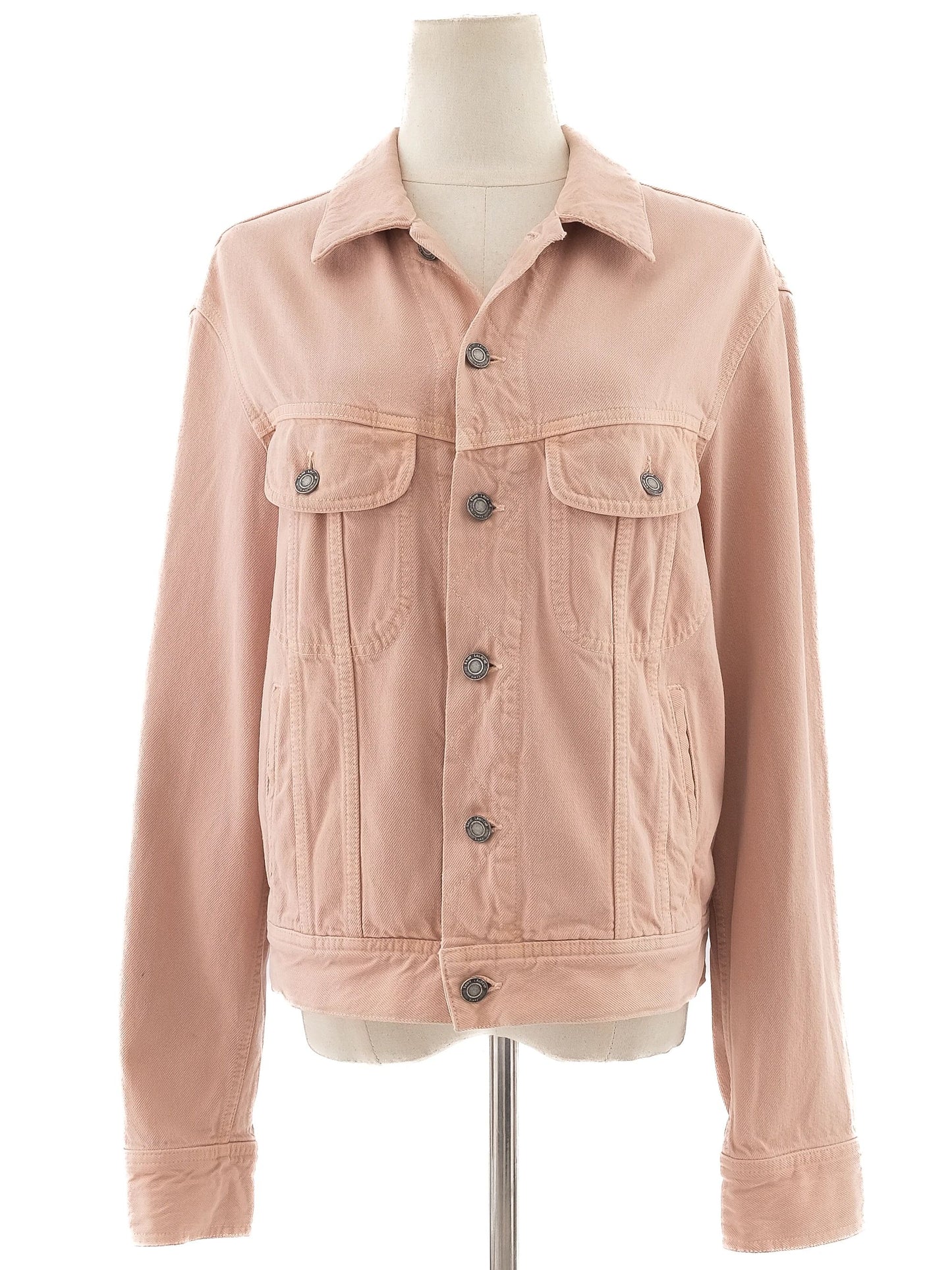 excellent yves saint laurent pink cotton denim jacket size s