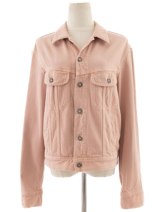 Excellent Yves Saint Laurent Pink Cotton Denim Jacket Size S