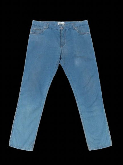Excellent Castello d'Oro Blue Cotton Jeans Size XL Made in Italy