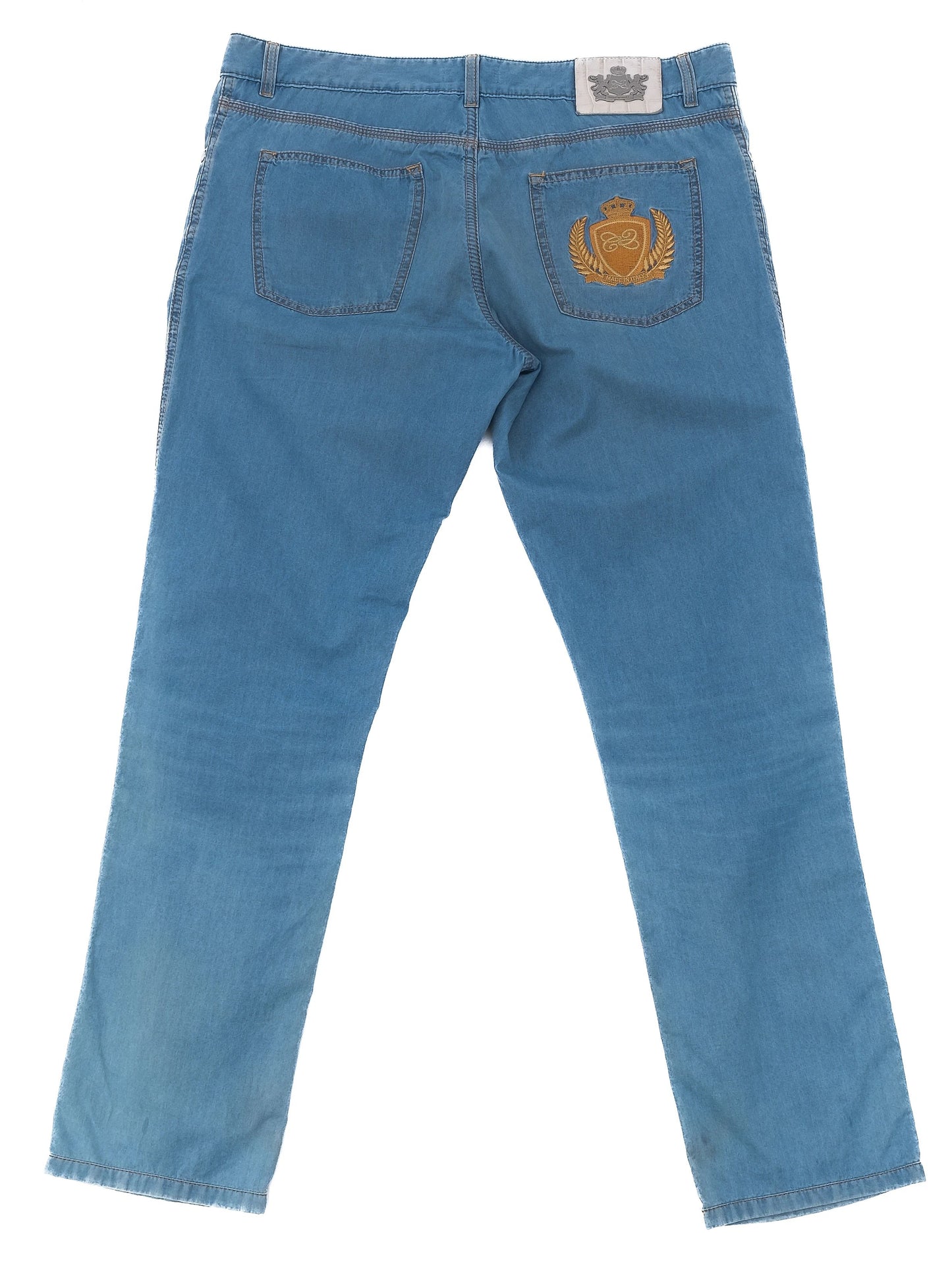 excellent castello d'oro blue cotton jeans size xl made in italy