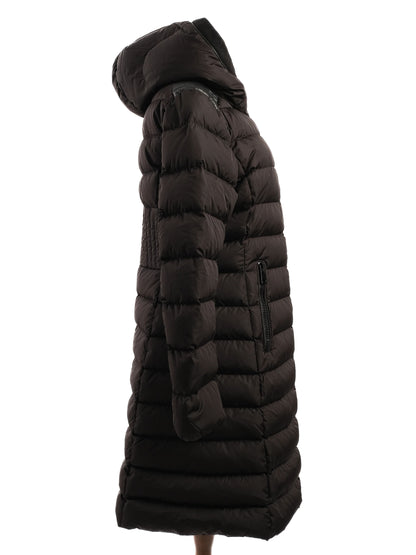 Perfect Moncler Blue Hooded Puffer Coat Nylon Women