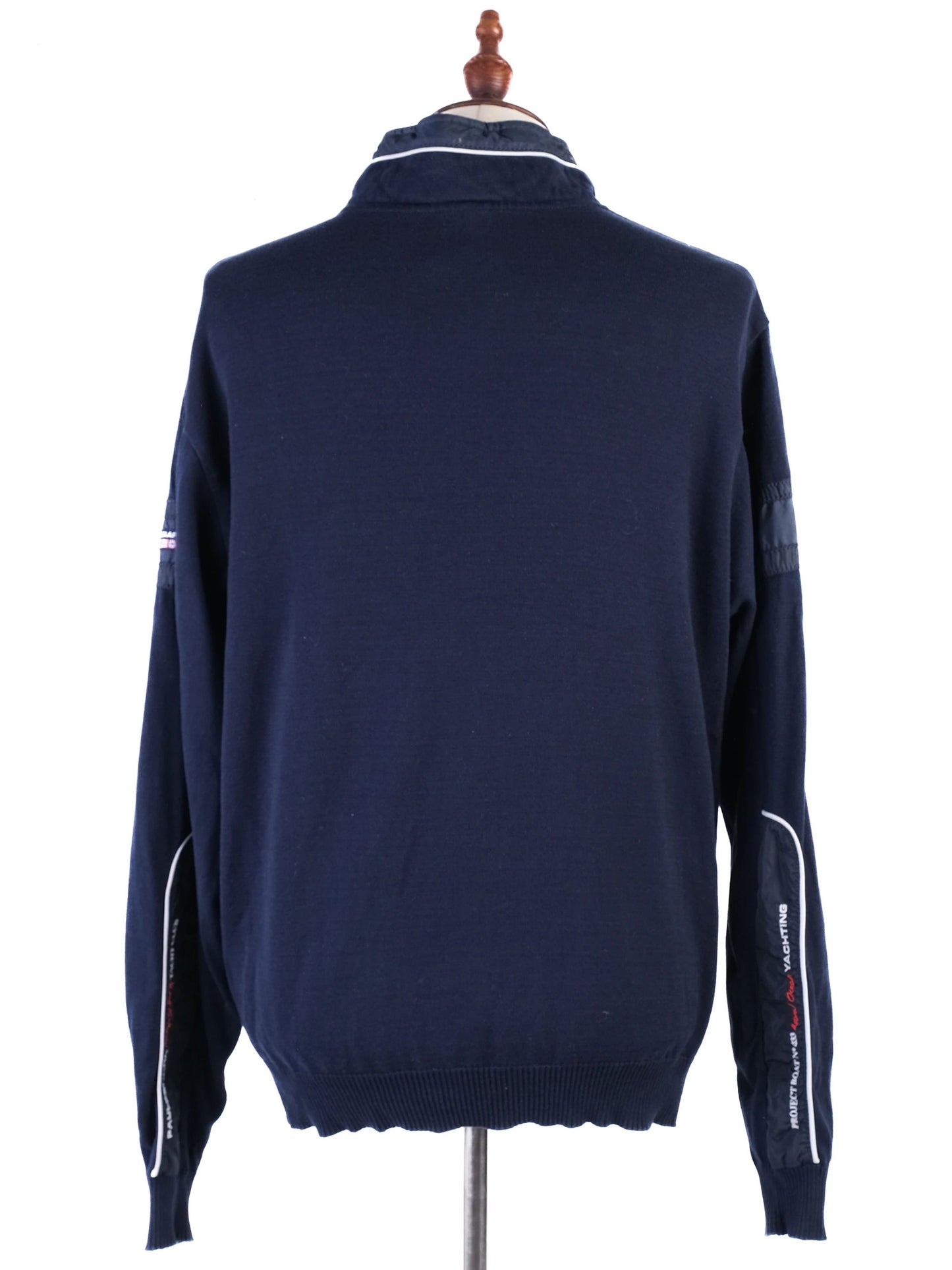 excellent paul&shark long sleeve sweater blue cotton yacht club
