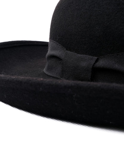 Excellent Weekend MaxMara Black Wool Fedora Hat Size M