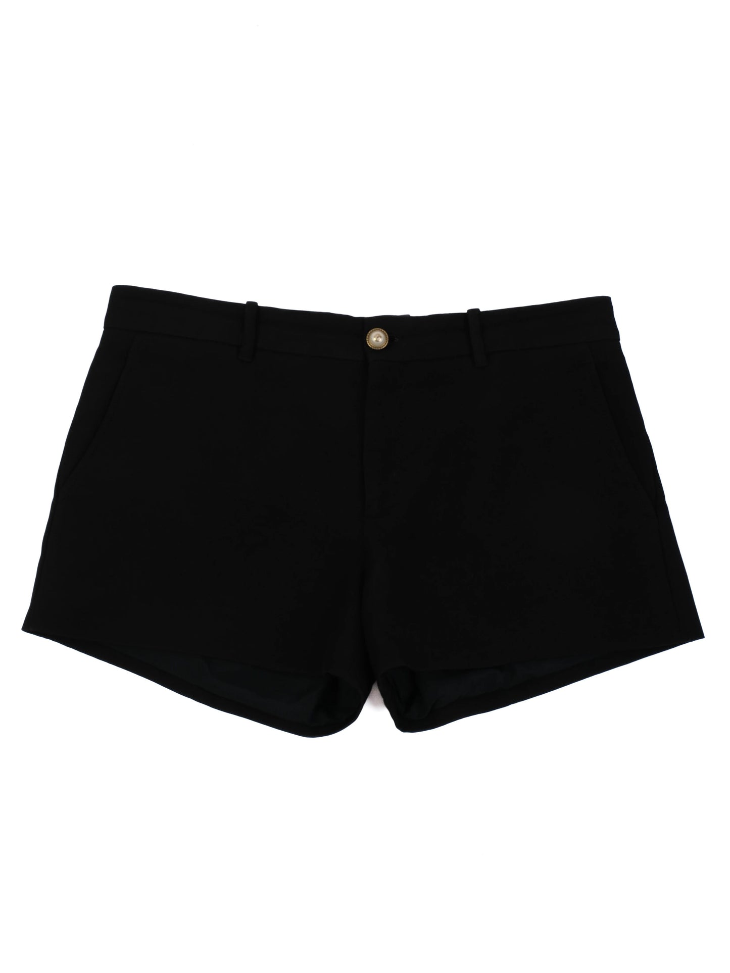 excellent gucci black wool shorts for women made in italy