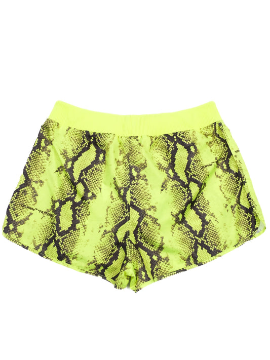 Excellent Off-White Women's Neon Snakeskin Shorts Size S