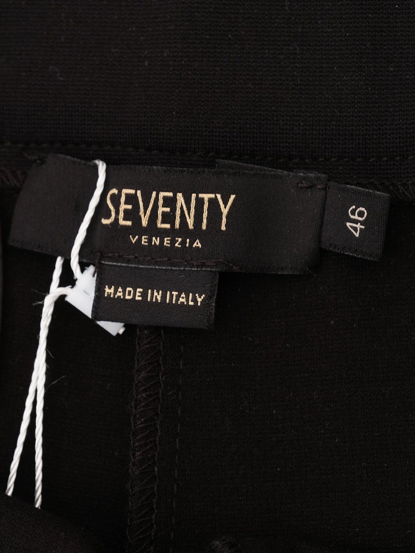 excellent seventy venezia black viscose pants size xxl made in italy