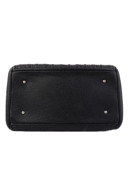 Average Carolina Herrera Black Leather Handbag with CH Patterns
