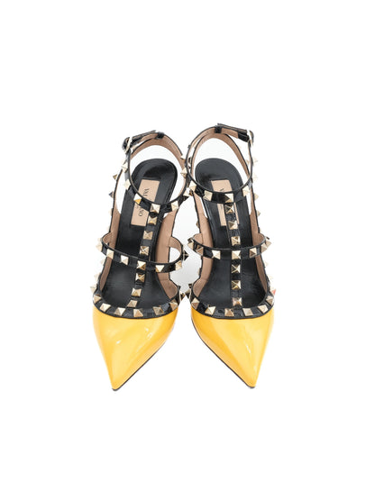 Excellent Valentino Yellow Leather High-Heeled Shoes Size 36.5