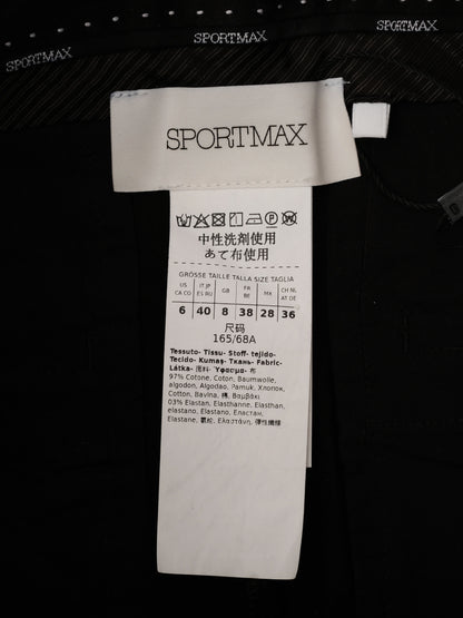 Sportmax Excellent Black Pants Size M 97% Cotton 3% Elastane
