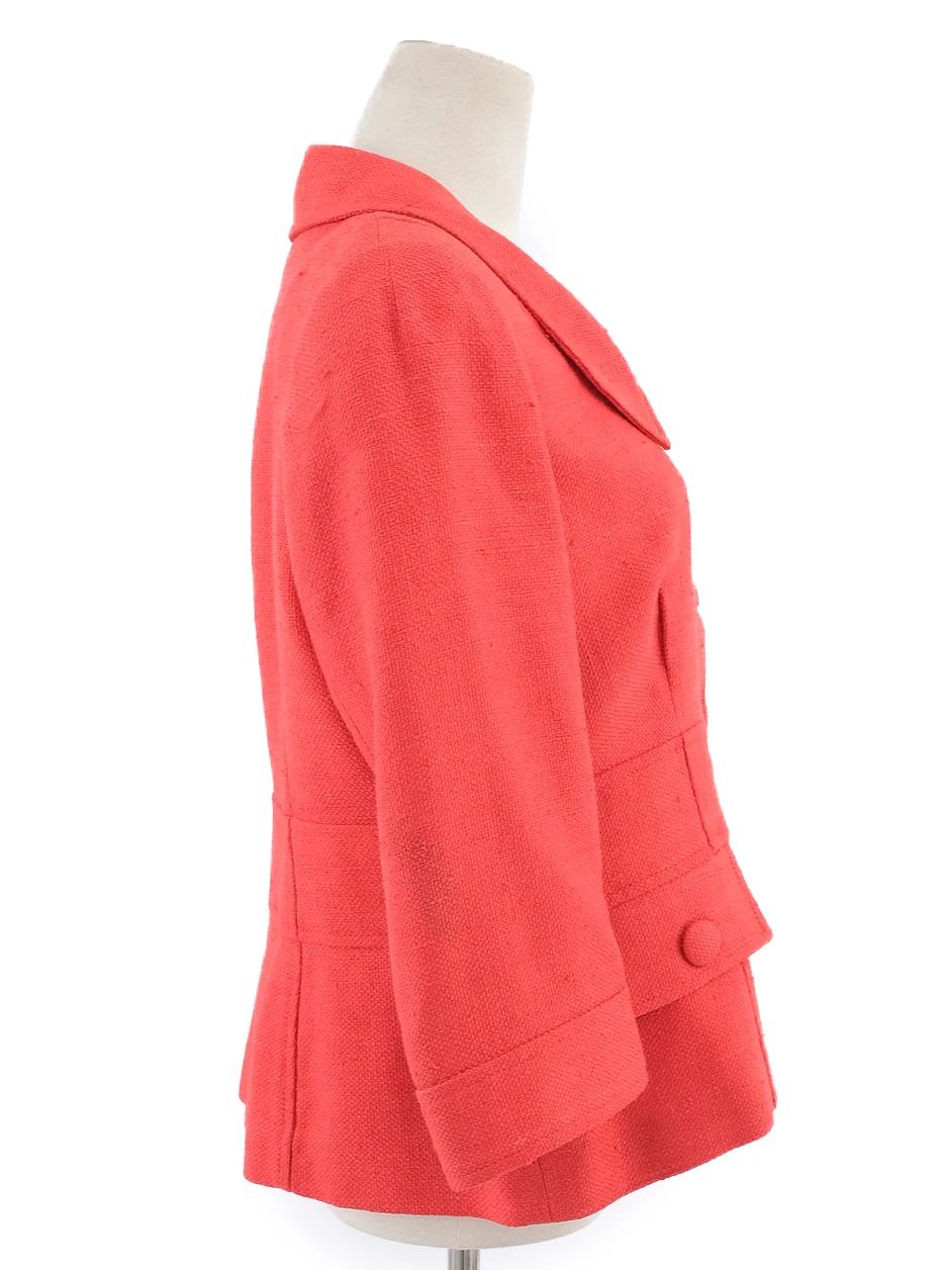 excellent luisa spagnoli red silk jacket size l with large buttons