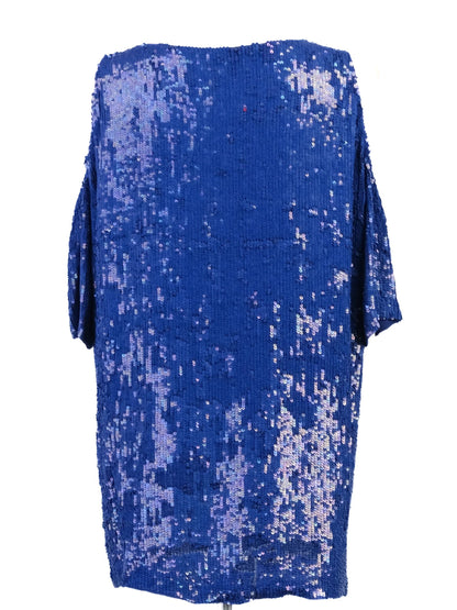 Excellent P.A.R.O.S.H. Blue Sequin Top Women's Size L