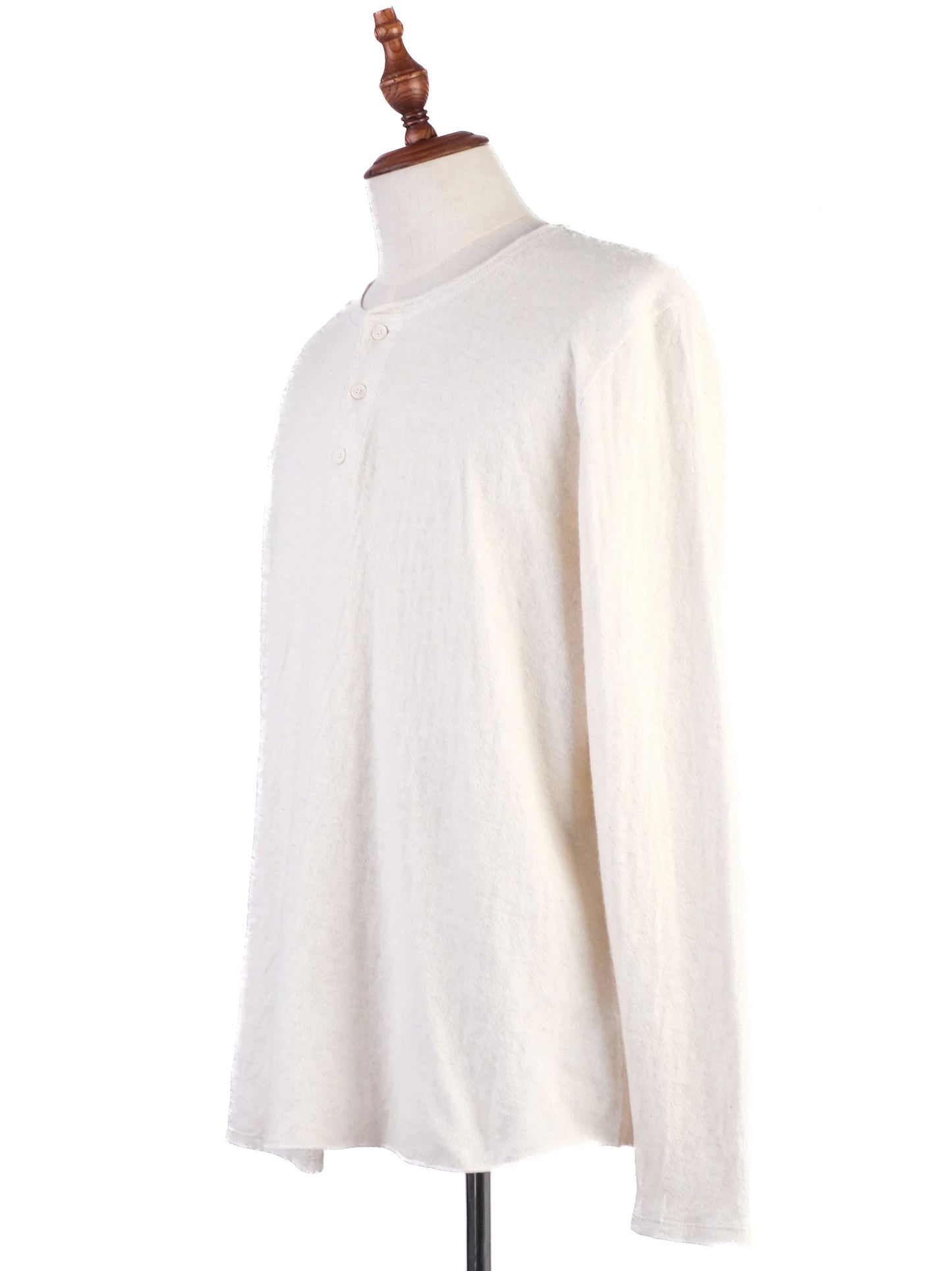excellent vince white wool long sleeve henley shirt size xl