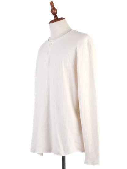 Excellent Vince White Wool Long Sleeve Henley Shirt Size XL