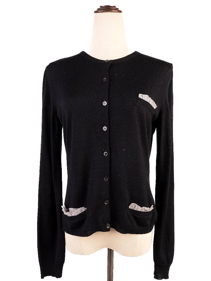 excellent moschino blue silk cardigan womenõs size xl