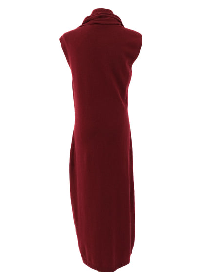Excellent Joseph Red Wool Sleeveless Dress Size L with Cowl Neck