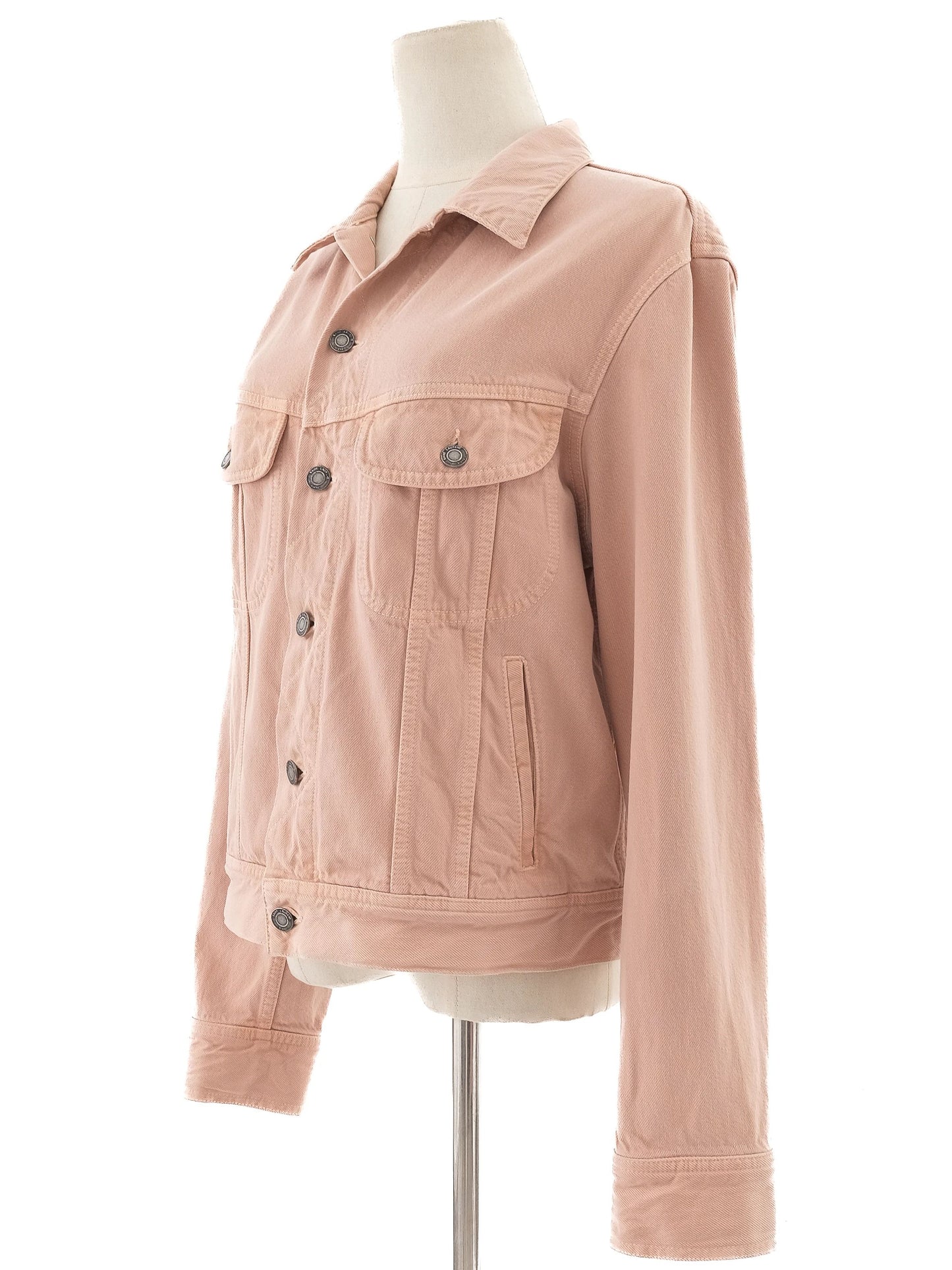 excellent yves saint laurent pink cotton denim jacket size s