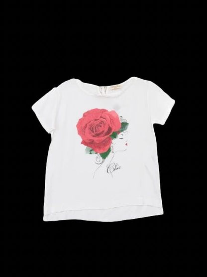 Monnalisa Chic Children's T-shirt White Size 12 Excellent Condition
