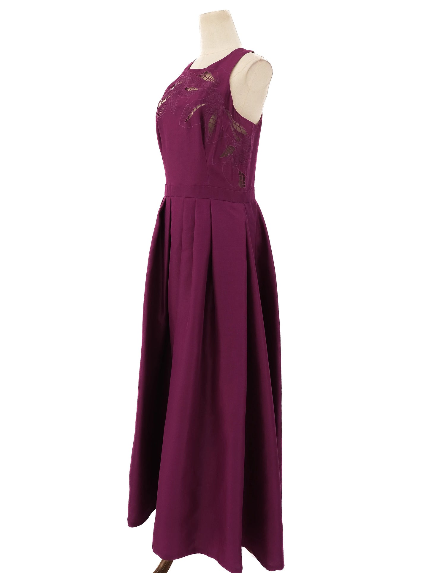 excellent zuhair murad purple silk floor-length dress sleeveless