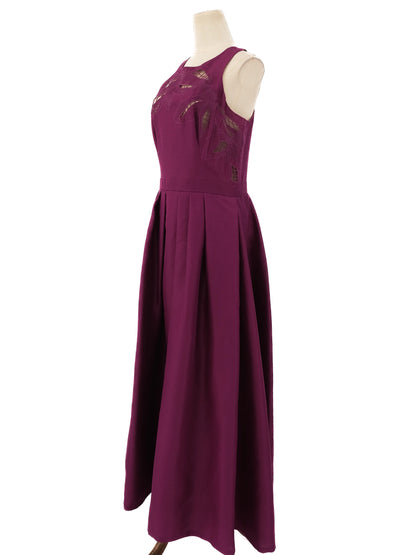 Excellent Zuhair Murad Purple Silk Floor-Length Dress Sleeveless