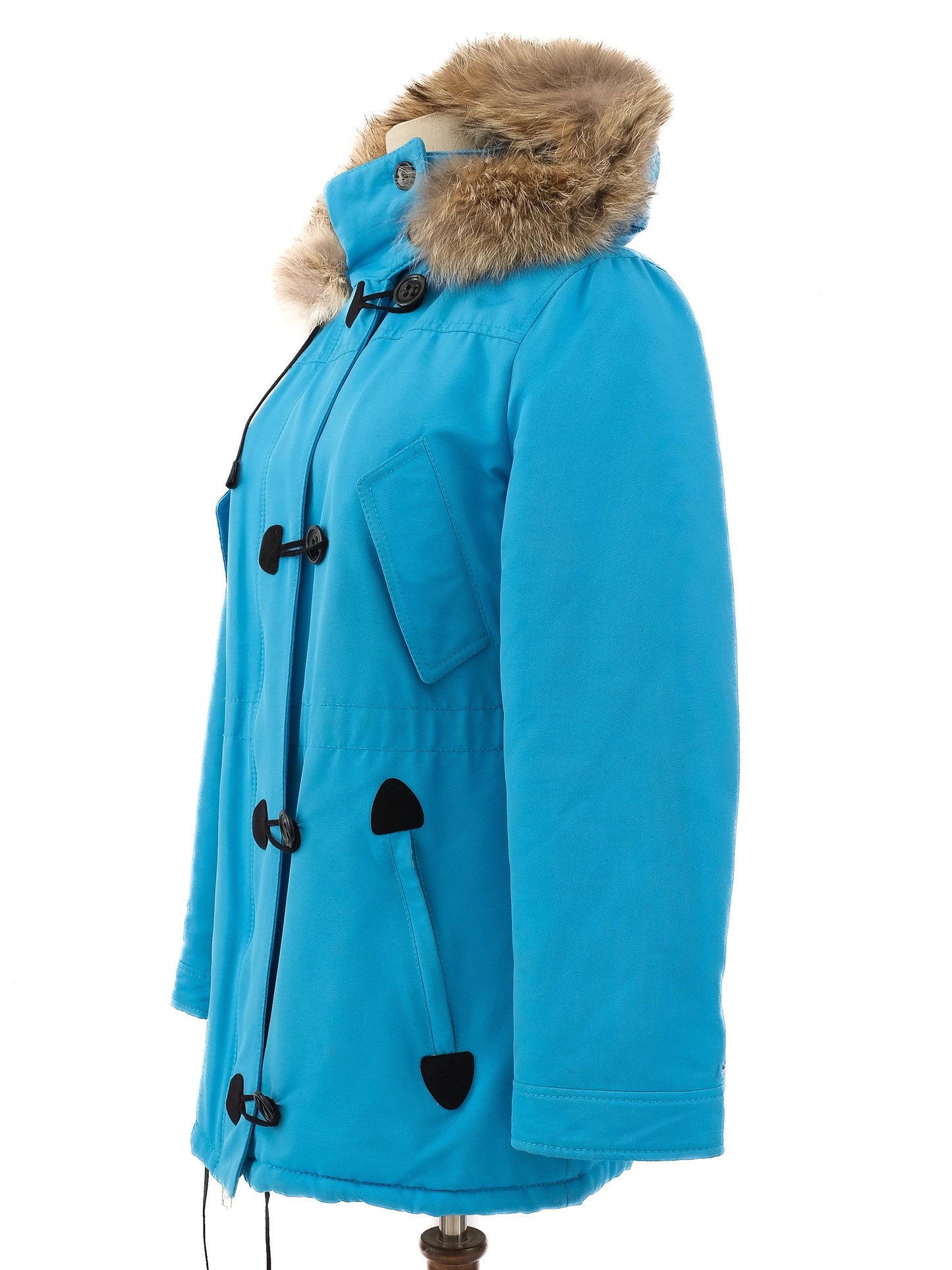 escada excellent condition blue nylon winter coat size l