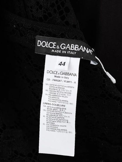 Perfect Dolce Gabbana Black Lace Dress Size L Floral Design