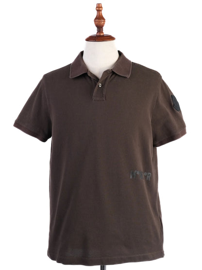 Excellent Moncler Green Cotton Polo Shirt Size L with Logo