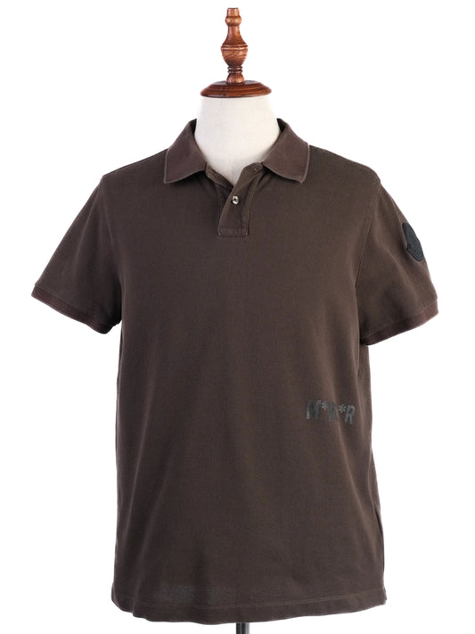 Excellent Moncler Green Cotton Polo Shirt Size L with Logo