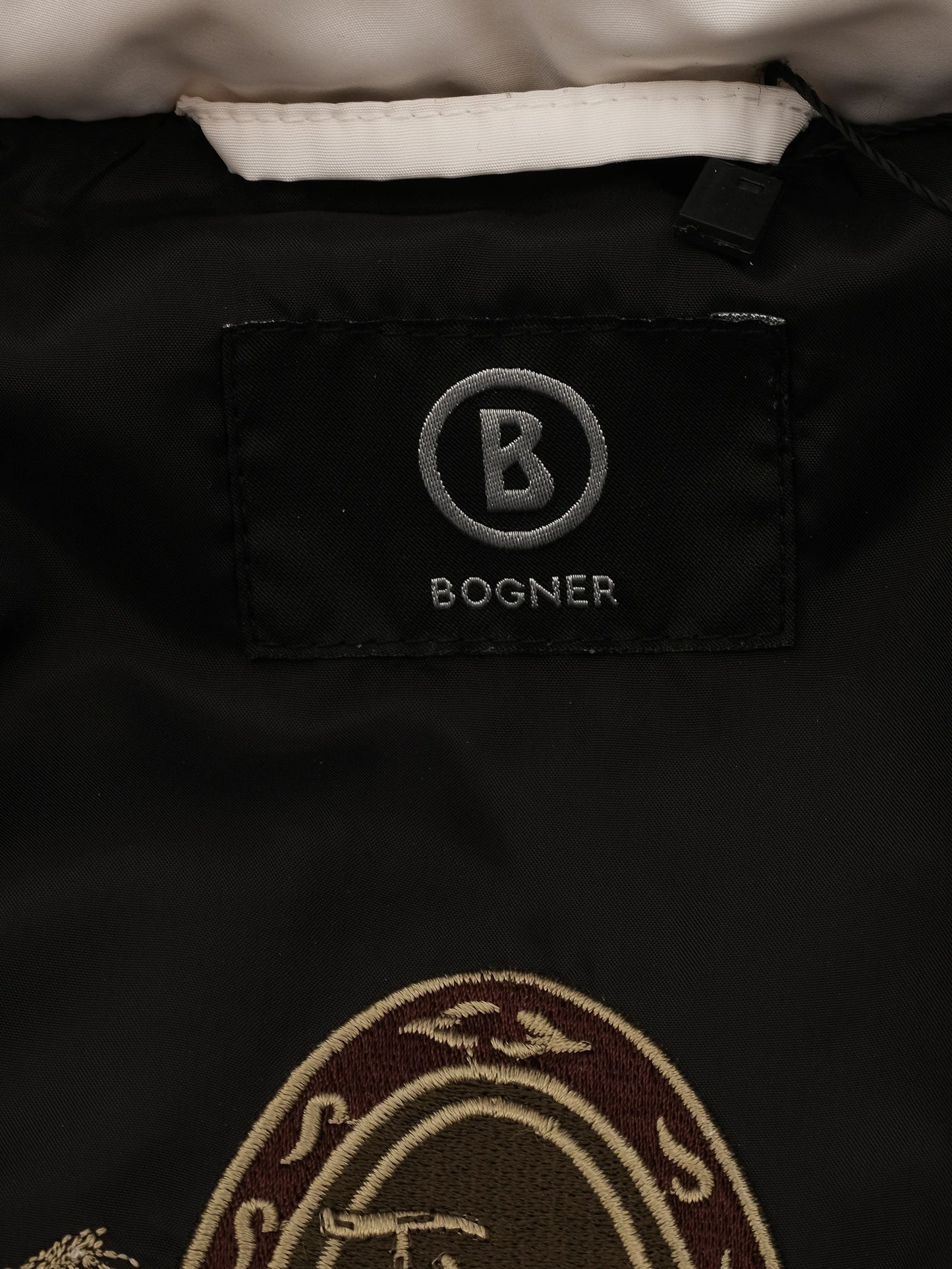 excellent bogner white quilted jacket with hood size m