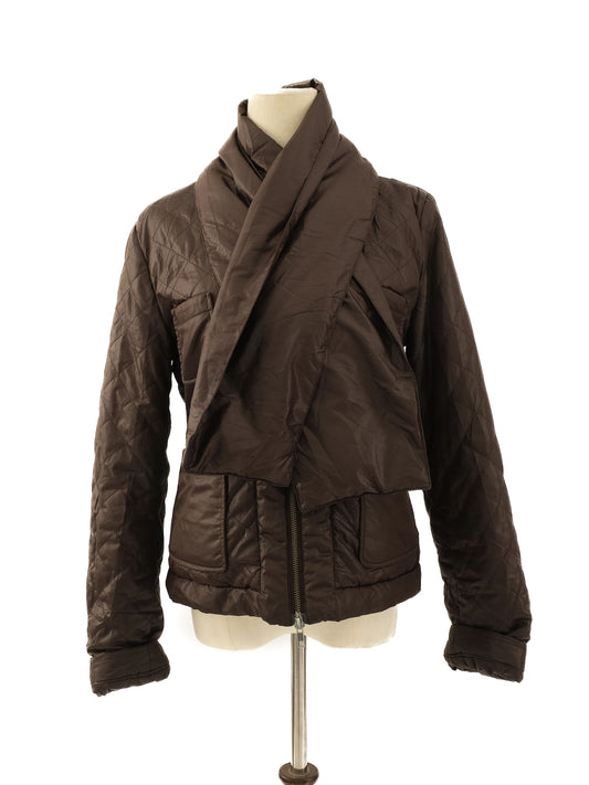 Excellent MaxCo Gray Quilted Jacket Size L Women's Polyester