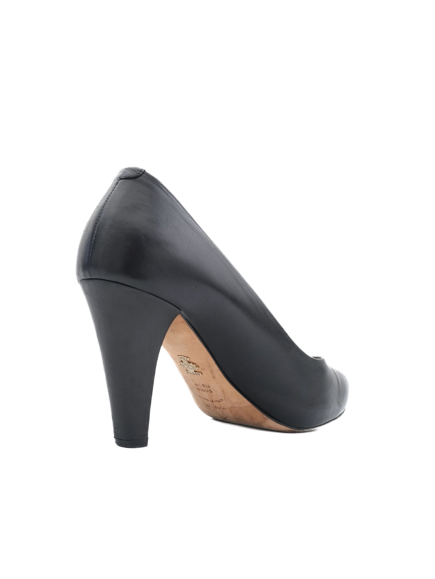 excellent bally black high-heeled leather shoes size 40