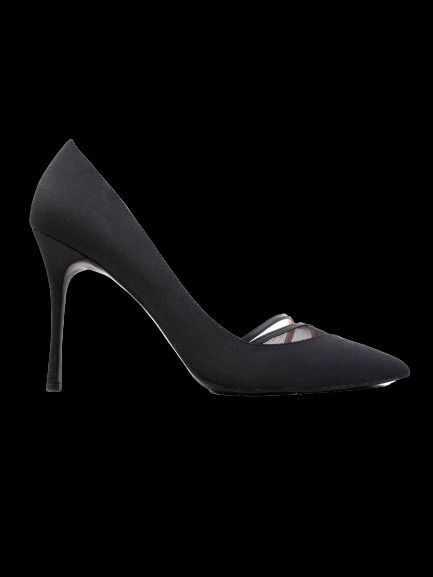 new zac posen high-heeled blue leather shoes with black mesh detail