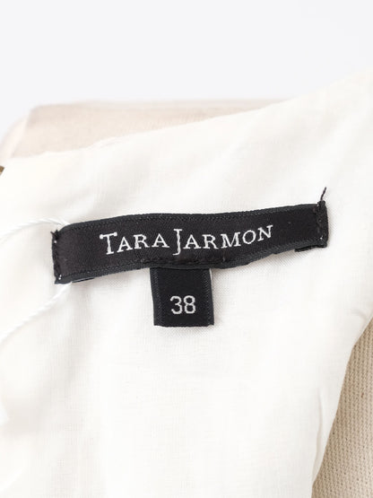 Excellent Tara Jarmon White Viscose Sleeveless Dress Size M