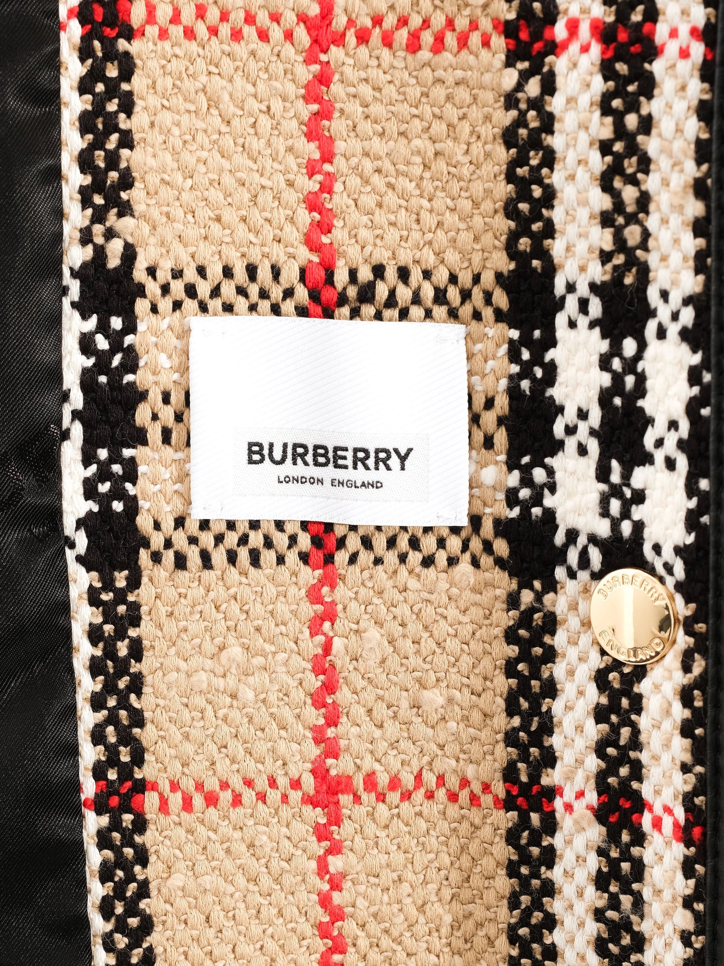 perfect burberry plaid wool jacket gold buttons size l women