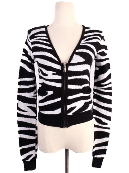 Excellent Balmain Zebra Print Cardigan Cotton Size N/A
