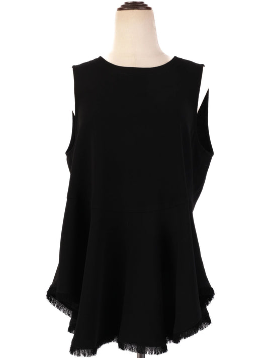 EXCELLENT Elizabeth and James Black Sleeveless Top Size L with Fringe
