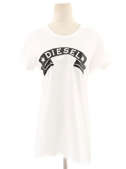 EXCELLENT Diesel Women's T-Shirt White Size S Cotton Natural