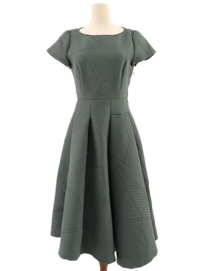Excellent MaxCo Green Fit-and-Flare Dress Size S Polyester