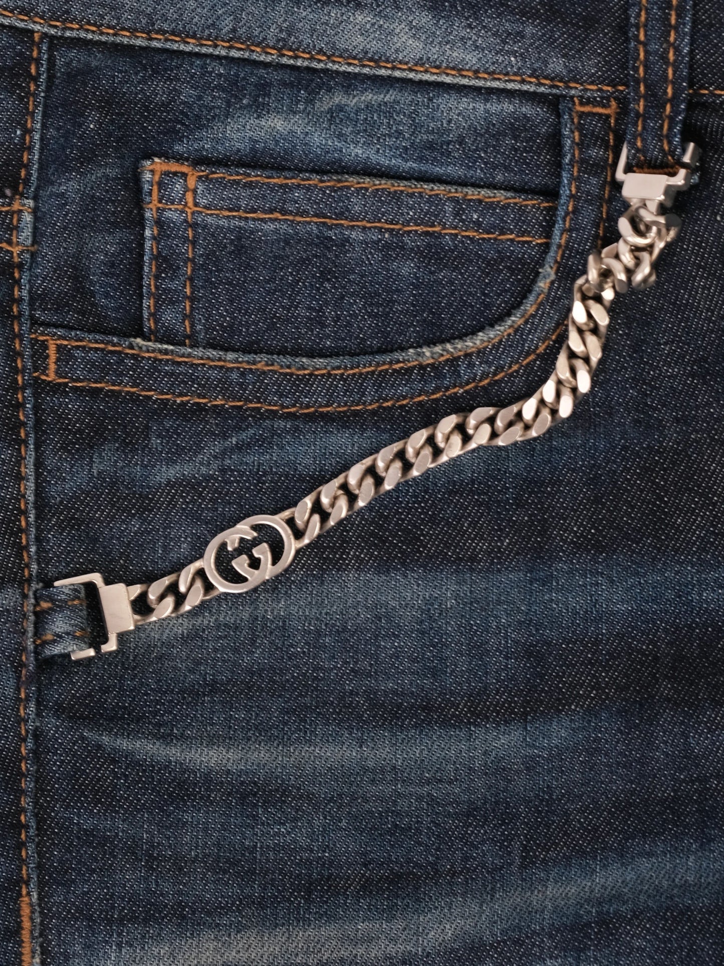 excellent gucci blue cotton jeans size 40 women