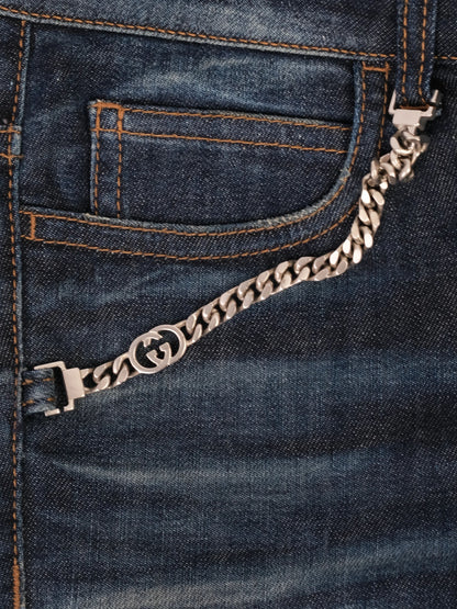 Excellent Gucci Blue Cotton Jeans Size 40 Women