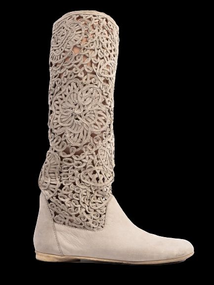 Excellent Greymer Gray Nubuck Knee-High Boots Unique Design