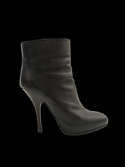 Excellent Lanvin Black Leather High-Heeled Ankle Boots Size 37.5