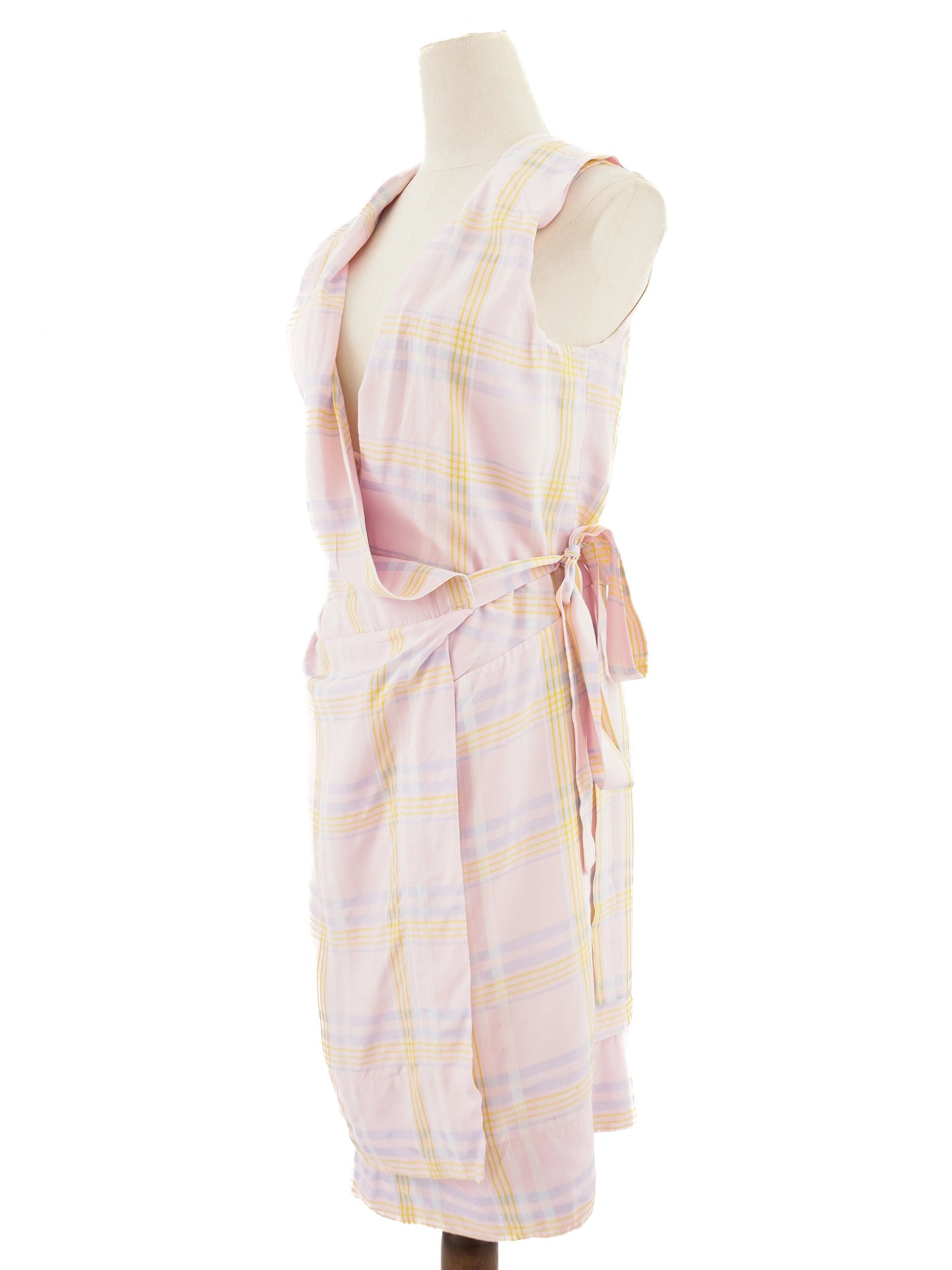 excellent vivienne westwood pink plaid wrap dress size l viscose